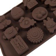 15 Cavity Cute Animal Silicone Chocolate Candy Ice Jelly Soap Molds Moulds Handmade DIY Mold Bear N15