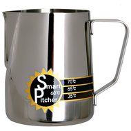 SMART PITCHER Espresso Coffee Milk Frothing Pitcher With Built-In Thermometer, Stainless Steel (20 oz) N5