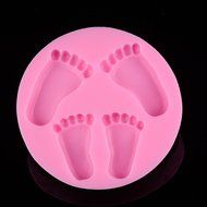 Bestjybt Silicone Baby Feet Fondant Mold Cake Mold Chocolate Mold Soap Mold Baking Tool N2