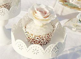 New 100pcs White Filigree Vine Cupcake Wrappers Wraps Cases Wedding Birthday N5