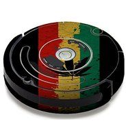 Skin Decal Vinyl Wrap For IRobot Roomba 650 655 Vacuum / Rasta Weed Pot Leaf Red