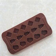 Longzang 15 Cavity Christmas Silicone Mold for Cake Chocolate Ice Tray Panna Cotta Pudding Jello Shot Candy N2