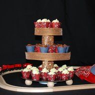 Western Bandana Pattern and Blue Denim Cupcake Wrappers for Bakery Packaging and Decoration, Cowboy Cases, Confetti... N3