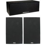 Acoustic Audio 2 Bookshelf &amp; Center Home Speakers 3 Piece Set 300 Watt PS-S6C4-3
