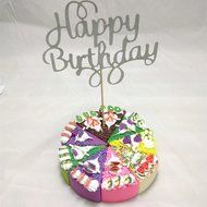 DOOXOO Silver Personalized Glitter Happy Birthday Cake Topper Glitter Cake Topper Cake Decoration Birthday Cake... N3