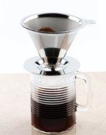 Maranello Caff&eacute; - Stainless Steel Pour Over Paperless Coffee Maker - Mesh Bottomed Cone Dripper and Cup Stand... N6