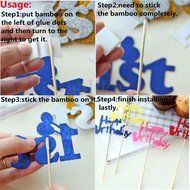 DOOXOO Silver Personalized Glitter Happy Birthday Cake Topper Glitter Cake Topper Cake Decoration Birthday Cake... N4