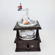 Amusements Old Fashioned Coffee Grinder Lighted Action Musical Featuring Elves Decor N7