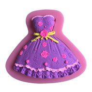 LYNCH 3D Princess Dress Shaped Cake Fondant Mold Silicone 3D Mould,Pink N8
