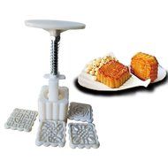 Lsunshine Mooncake Moon Cake Square Mold Mould 50g Flowers Plants 4 Stamps