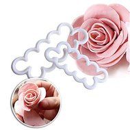 Y&amp;XL&amp;H Food Grade Plastic Rose Flower Petal Mold Fondant Chocolate DIY Cutter Mould For Decorating White Cake...