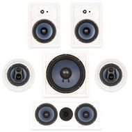 Blue Octave In Wall and In Ceiling 5.1 Home Theater 6.5&quot; Speaker Set New 1860 Watts RHT635