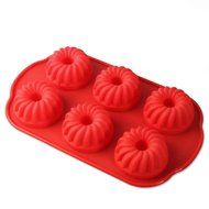 ZJCilected 6-Cavity Swirl Silicone Mini Donut Pan, Muffin Cups, Cake Mold, Biscuit Mold-Home Kitchen Baking Mold... N4