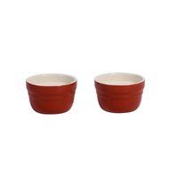 Baker's Advantage Ceramic Ramekins, Set of 2, Red N5