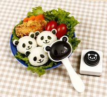 Funny Panda Shape Sushi Maker Rice Ball Onigiri Mold Mould + Nori Punch DIY Bento N5