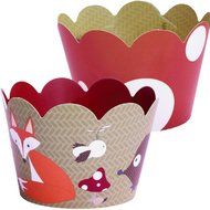 Woodland Animal Cupcake Wrappers, Red and White Polka Dot, Camping Theme, Confetti Couture Party Supplies, 36 N4