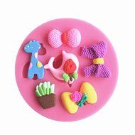 KookieMonsta Baby 3d Silicone Mould Bow Dolphin Animals Shapes Small Pastry Cupcake Decorating Mold for Cake Decoration N2