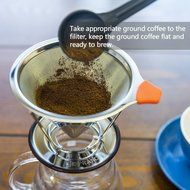 E-PRANCE Pour Over Coffee Filter, Clever Cone Coffee Dripper Paperless, Permanent 18/8 (304) Stainless Steel double... N4