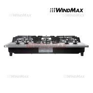 Ships From CA, USA 23" Elegant Curve Stainless Steel 4 Burners Stove NG/LPG Gas Hob Cooktop Cooker N2