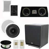 Theater Solutions 5.1 Home Theater 4 Speaker Set with Center, 12&quot; Powered Sub and More TS5W6CC51SET7