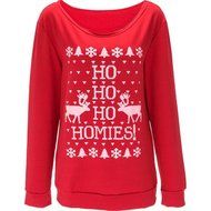 Xmas Pullover Shirt,Morecome Womens Christmas Printing Off Shoulder Sweatshirt (XL, Green) N37