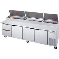 Beverage-Air DPD119-2 119" Pizza Prep Table with Three Doors and Two Drawers