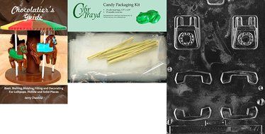 Cybrtrayd "Small Telephone" Miscellaneous Chocolate Mold with Chocolatier's Bundle, Includes 25 Cello Bags and...