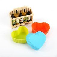 Sher 10pcs Heart Shaped Baking Molds Cake Molds Jelly Mold (Random Color) N3