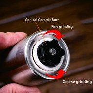 Polkar Premium Manual Coffee Grinder With Adjustable Conical Ceramic Burrs -Stainless Steel Body and Hand Crank... N7