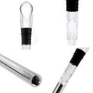 Vivian Wine Chiller 3-in-1 Wine Bottle Cooler Stick Stainless Steel Chiller Cooling Rod Air Aerator and Pourer N7