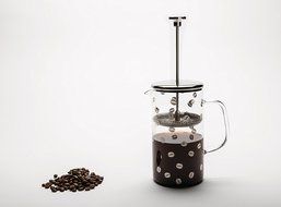 Alessi "Mame" Press Filter Coffee Maker Or infuser in 18/10 Stainless Steel Silk-Screened Mirror Polished And...