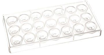 Fat Daddio's Polycarbonate Chocolate and Candy Mold Shallow Dimpled Cylinder, 21 Pieces