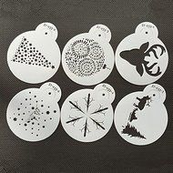 Y&amp;XL&amp;H 6pcs/lots Merry Christmas Deer Decorative Cookies Stencil Plastic Stencil for Coffee N2