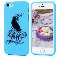 iPhone SE Case,iPhone 5S Case,iPhone 5 Case - Cute Black Feather Love Hearts Series Shockproof Flexible Soft TPU... N17