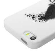 iPhone SE Case,iPhone 5S Case,iPhone 5 Case - Cute Black Feather Love Hearts Series Shockproof Flexible Soft TPU... N19