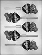 CK Products 3-Inch Dog with Heart Sucker Chocolate Mold