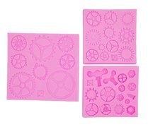 Yunko 3 PCS Gear Screw Shape Steam Punk Silicone Party Fondant Cup Cake Decorating Tools Chocolate Candy Sugar... N3
