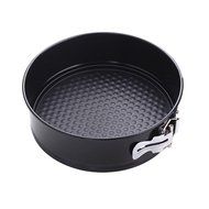 Lautechco&reg; 8 Inch Non-stick Slipknot Round Cake Baking Pan Black Carbon Steel Cakes Molds Removable Base Tray... N3