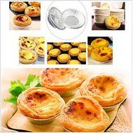 Sher Disposable Aluminum Foil Cups Baking Bake Muffin Cupcake Tin Mold Round,Set of 50