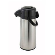 Winco 2.5 Liter Glass Lined Airpot, Push Button