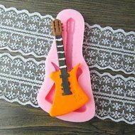 Sher Guitar Fondant Cake Chocolate Resin Clay Candy Silicone Mold,L10.6mW5.3cmH0.9cm N3