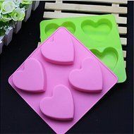 Y&amp;XL&amp;H 4 Hole Heart Shape Soap Cake Ice Jelly Chocolate Silicone Molds N2