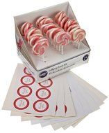 Wilton 1006-2977 Pink-White Lollipop Favor Kit, 24 Count