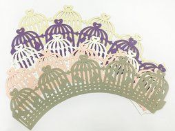 HUAL Cupcake Wrappers 50 Filigree Artistic Bake Cake Paper Cups Birdcage Lace Laser Cut Liner Baking Cup Muffin... N8