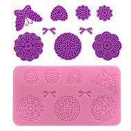 GogoForward Lace Flower Mat Butterfly Cake Fondant Stencil Pink Cake Decorating Moulds N7