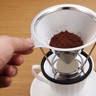 Solefun Pour Over Coffee Filter Cone Coffee Dripper Paperless, Permanent Stainless Steel Ultra Fine Micro Mesh... N5