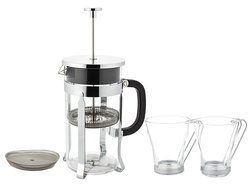 Kitchen Monarch Premium 1000ml French Press Coffee Maker and Tea Set, Includes 2 Free Bonus Designer Coffee Cups N2