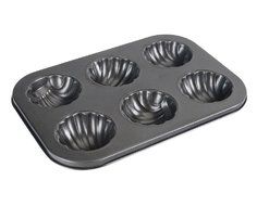 6 Cups Non-Stick Cake Pan, Certified Coating Healthy Living DIY for Home Kitchen and Catering (Round shape) N4