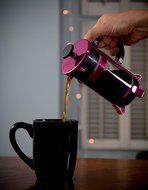 Gourmet Single Serve Raspberry Colored French Press Coffee Brewer N3