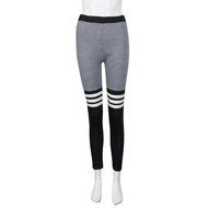 PHOTNO Women Fitness Yoga Leggings High Waist Stripe Patchwork Skinny Push Up Pants N6